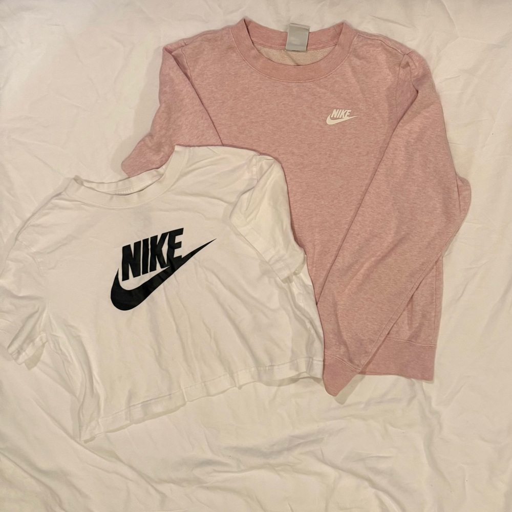 Nike Pink Crewneck with White Swoosh Logo